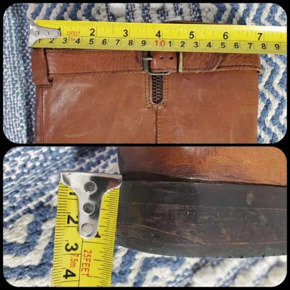 Italian Chestnut Brown Genuine Leather Riding Boot- 37 - Picture 10 of 15